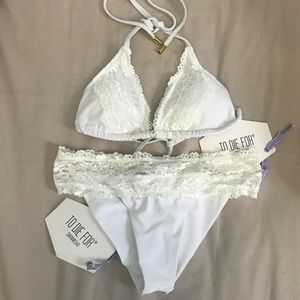 BRAND NEW Lace White Bikini Set